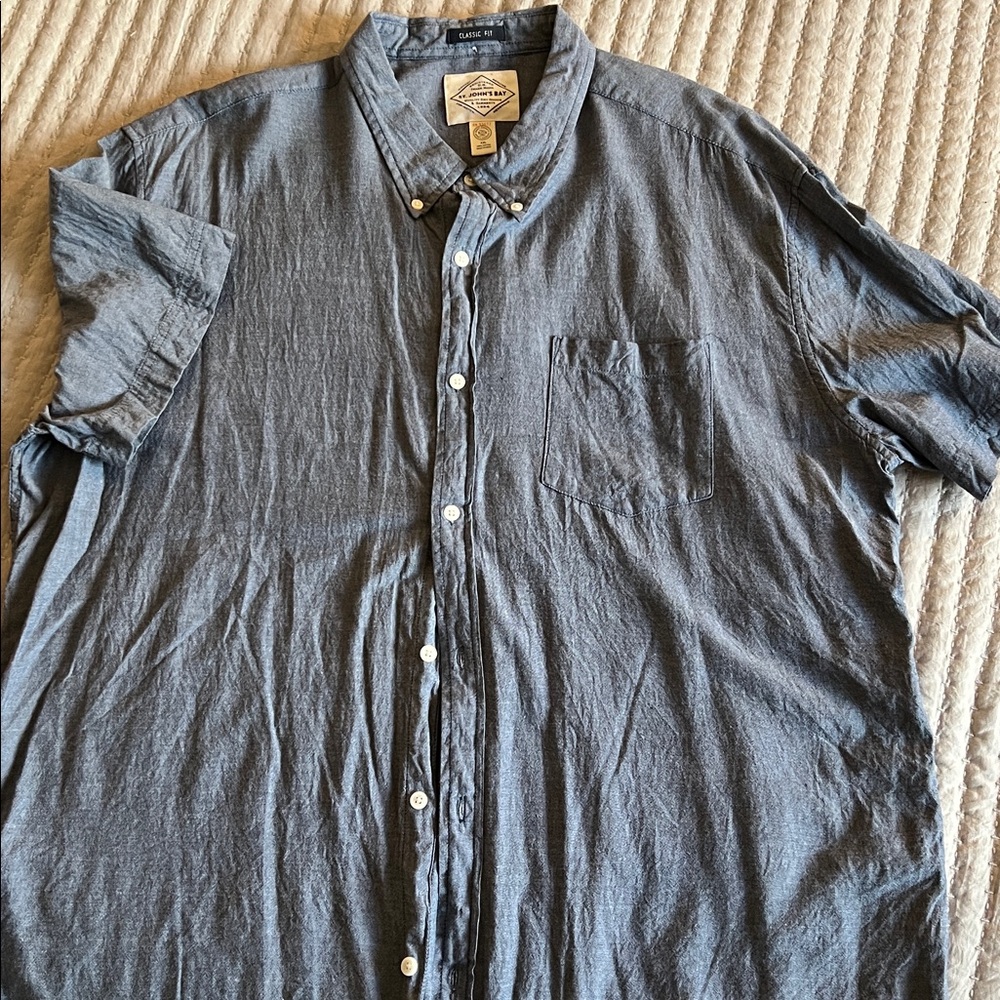 St. John's Bay Blue Casual Button Down Shirt